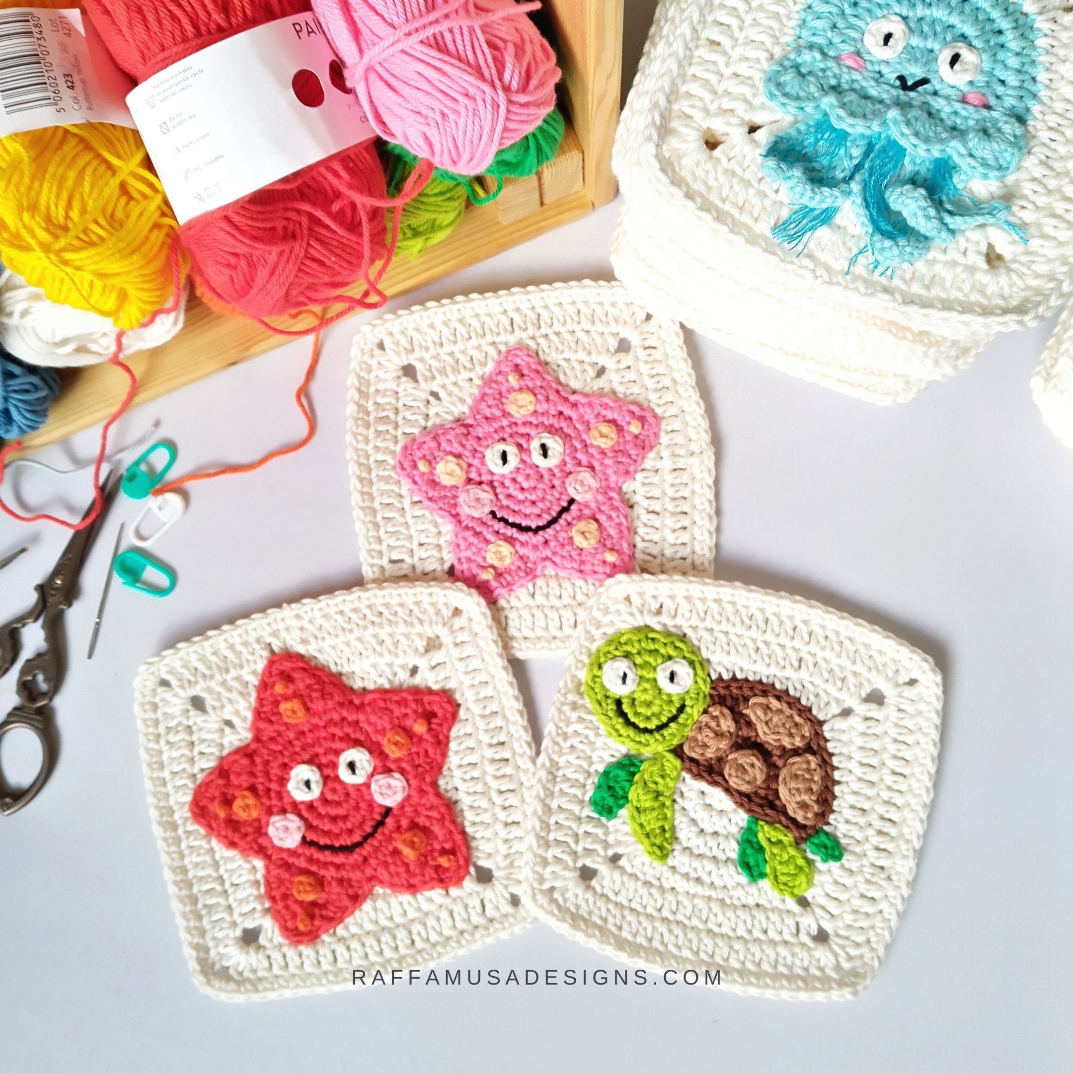 Crochet Patterns - Summertime Granny Squares - Under the Sea