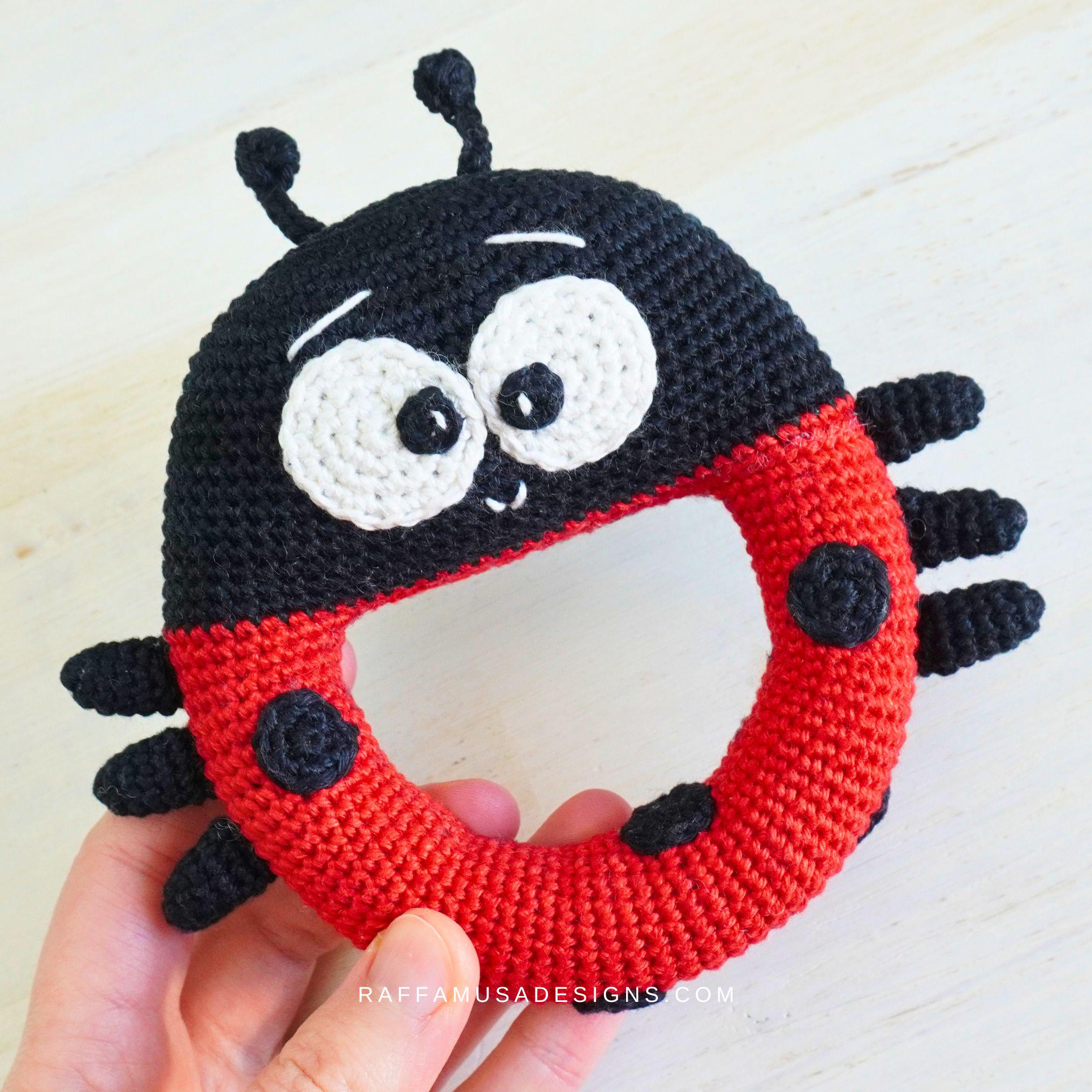 Ladybug Rattle Crochet Pattern Crochet Pattern - Ladybug Baby Rattle - Ladybird Amigurumi Toy - Etsy