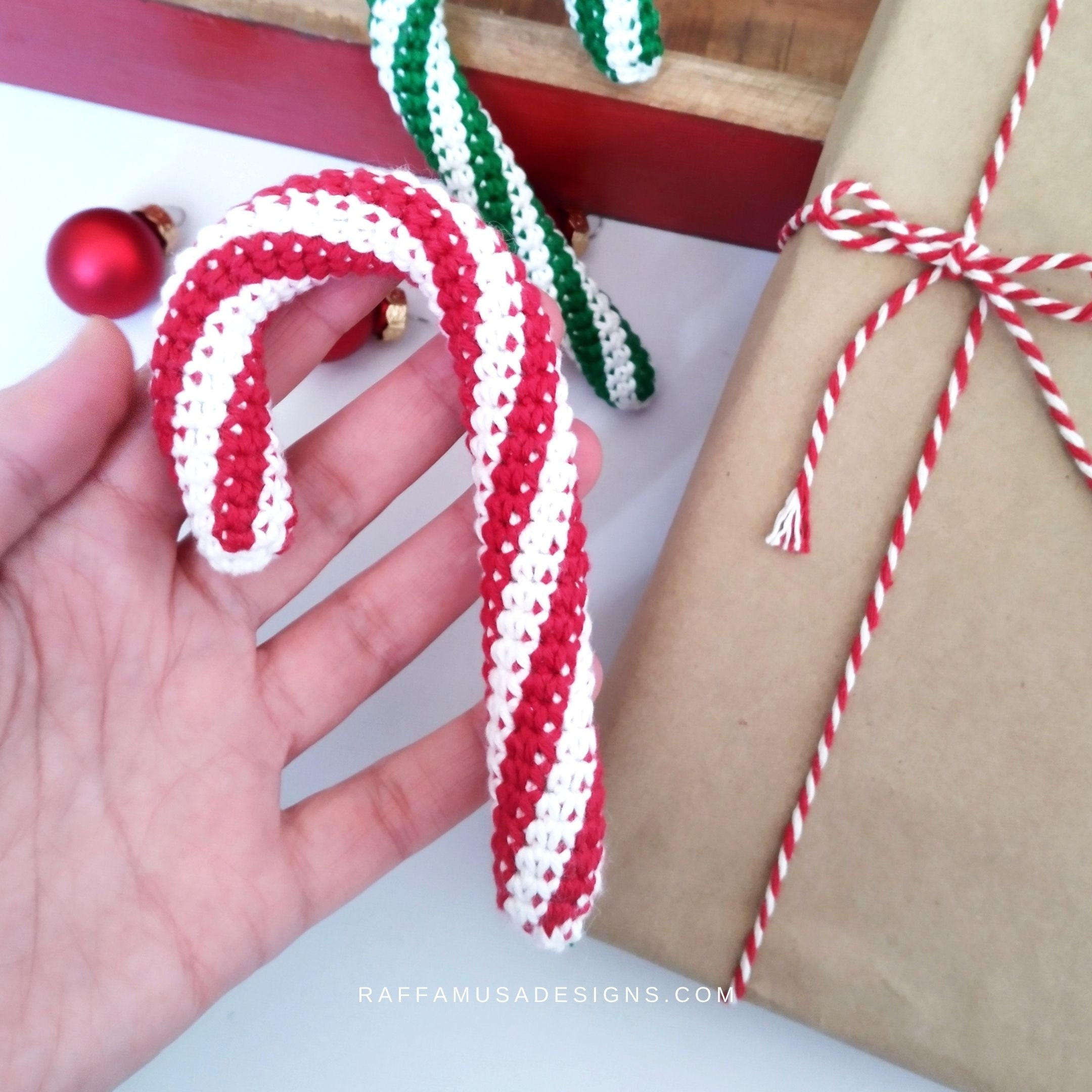 Crochet Pattern ~ Candy Cane Amigurumi Ornament ~ Christmas Tree Decor ...