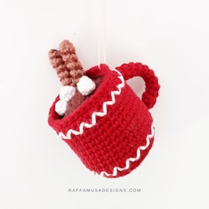 Crochet Pattern - Coffee Mug Amigurumi - Cup Christmas Tree Ornament