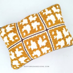 Crochet Pattern - Vintage Pillow - mini-C2C Crochet Pillowcase - Nordic Star