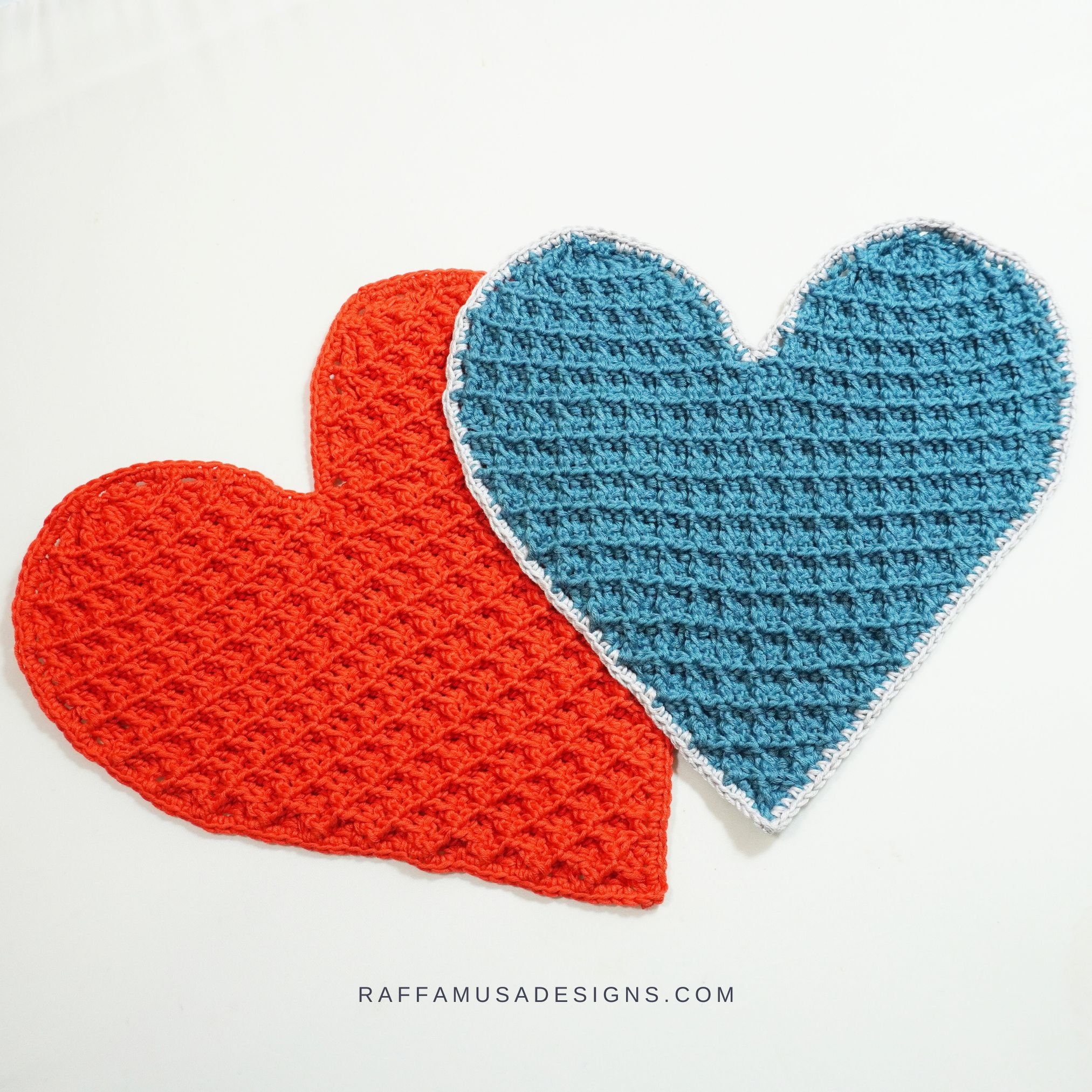 Crochet Pattern - Waffle Heart Dishcloth - Textured and Soft Heart-Shaped Washcloth