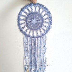 Crochet Pattern Hairpin Lace DreamCatcher Boho Wall Hanging image 5