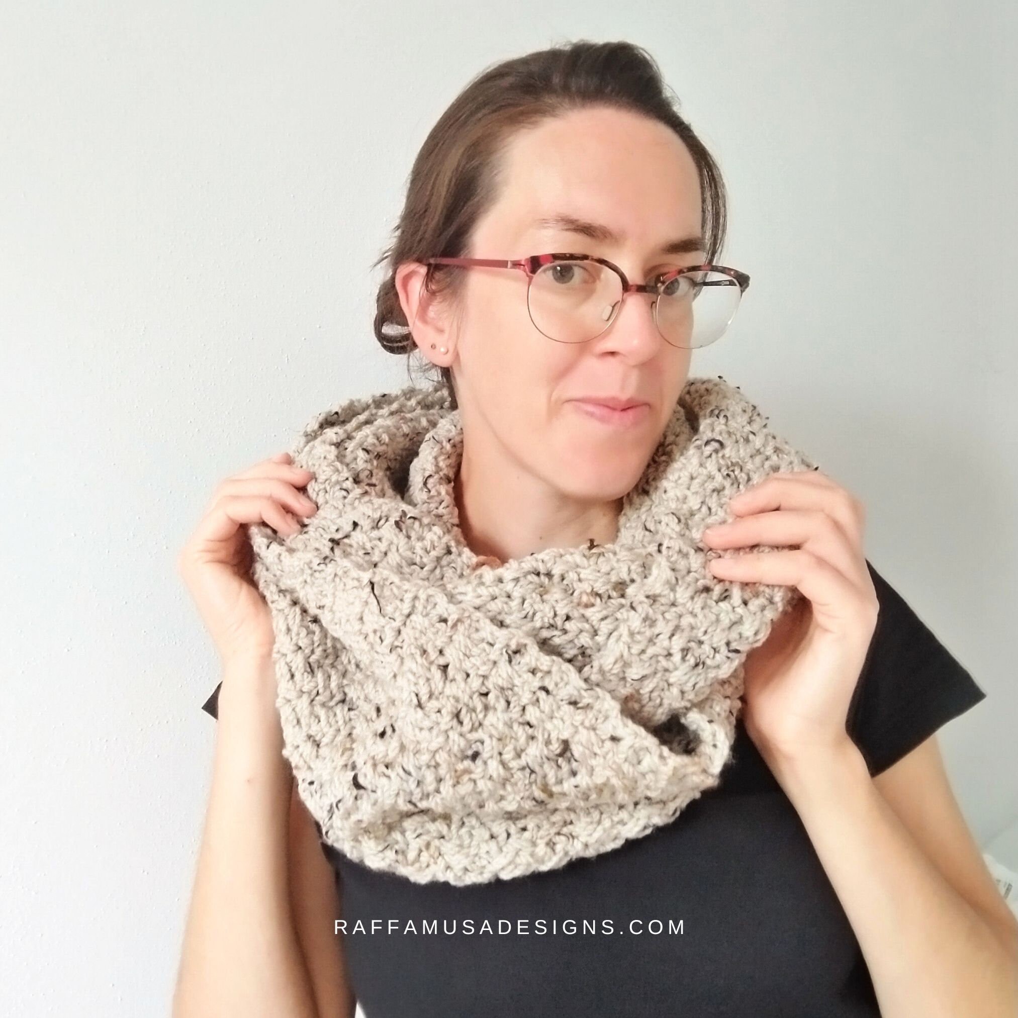 Crochet Pattern - Chunky Infinity Scarf - Log Cabin Double-wrap Cowl ...