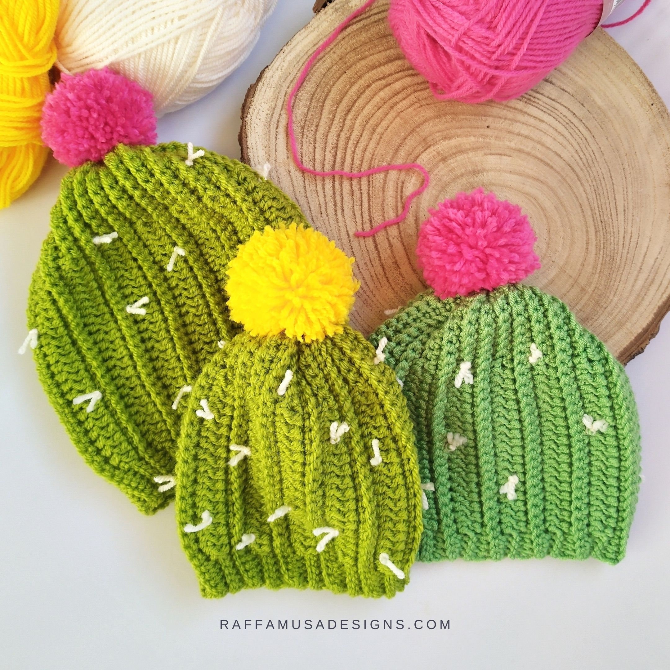 Crochet Pattern ~ Cactus Beanie  Baby Slouchy Hat Pattern  Pompom Beanie   Newborn to Toddler - Etsy