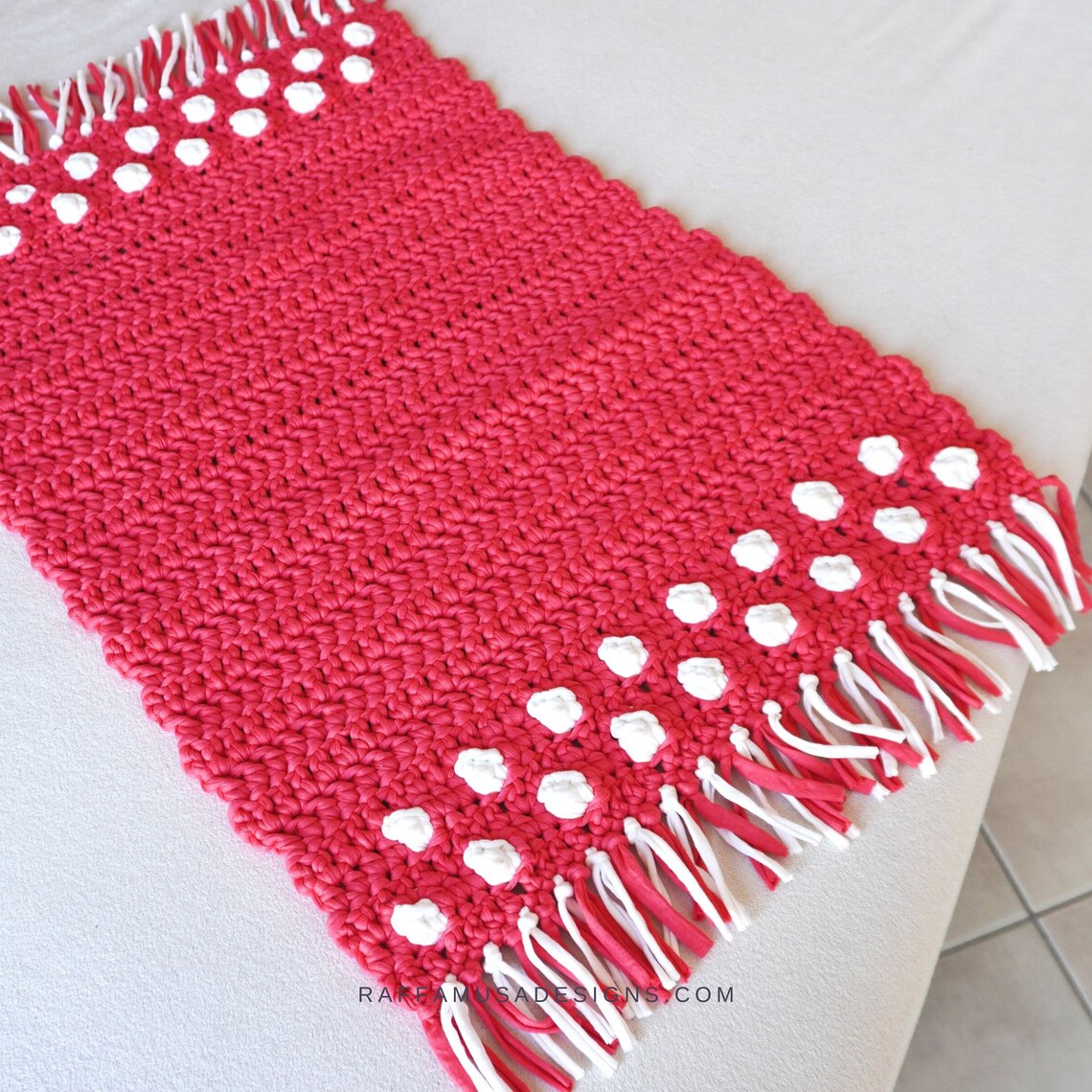 Crochet Pattern - Super Chunky Rug - Popcorn Bath Rug - Super Bulky ...