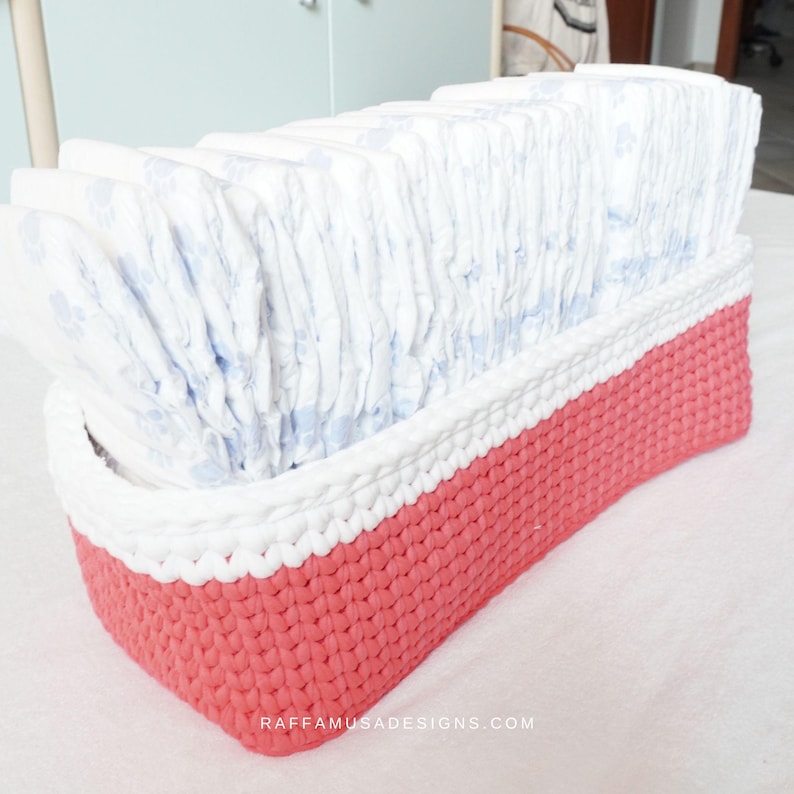 Photo inspiration: Fresh Look at Crochet Pattern Diaper Basket Organizer For Nappies