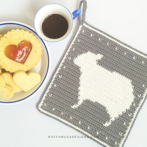 Crochet Pattern - Sheep Potholder - Tapestry Crochet Hot Pad - Farmhouse Animal Pot Holder