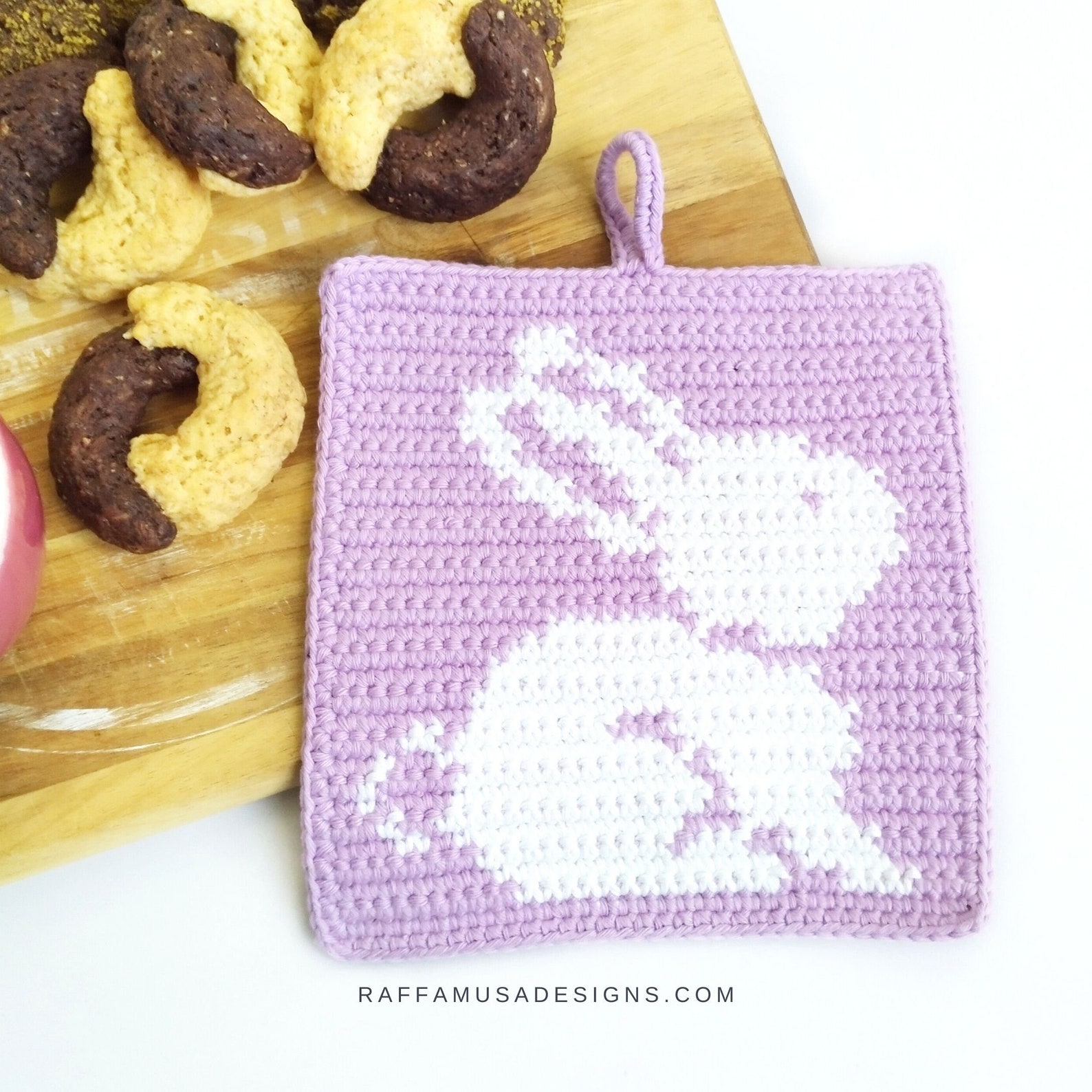 Tapestry Crochet Pattern - Bunny Potholder - Easter Spring Home Decor ...