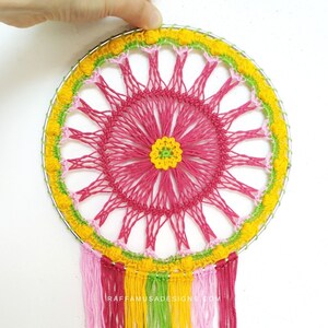 Crochet Pattern Hairpin Lace DreamCatcher Boho Wall Hanging image 6