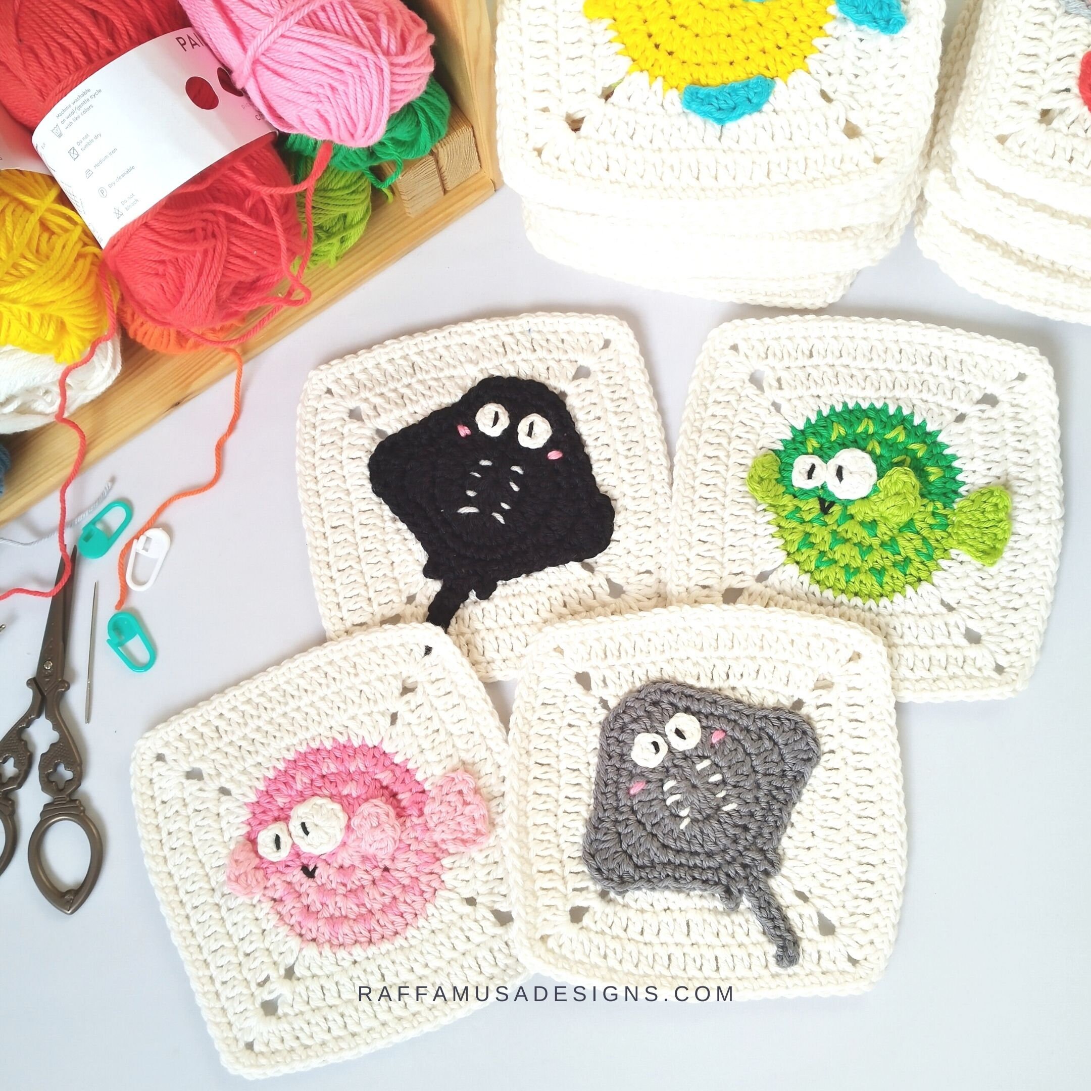 Crochet Patterns - Summertime Granny Squares - Under the Sea