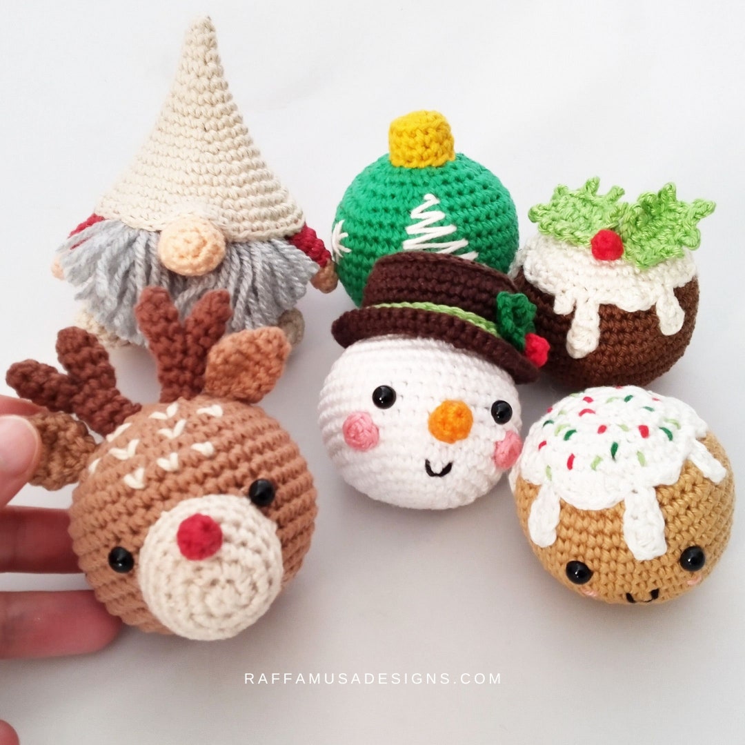 Crochet Pattern Christmas Baubles Set Amigurumi Ornaments Etsy UK