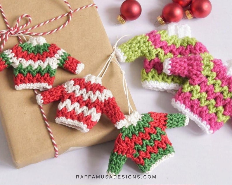 Crochet Pattern Ugly Christmas Sweater Crochet Ornament Pattern image 3