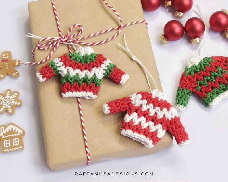 Crochet Pattern Ugly Christmas Sweater Crochet Ornament Pattern image 2