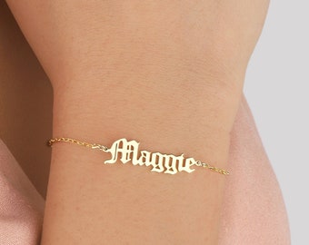 Name Bracelet - Name Jewelry - Gold Name Bracelet  - Custom Bracelet - Gold Bracelet  - Gifts For Mom - Moms Gift - Birthday Gift