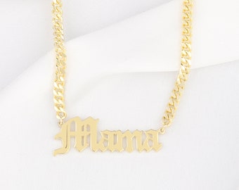 Name necklace , Gold Mama necklace , Personalized necklace , Personalized jewelry , Personalized gift , Gift for her ,  gifts for her