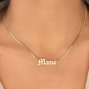 14k Solid gold name necklace, Name necklace , Personalized Jewelry, Gold Name necklace, Personalized Gift, Mothers Day Gift, Gift for Mother