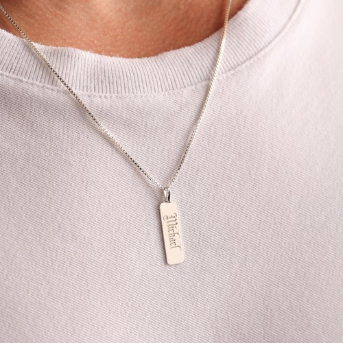 Engraved Custom Necklace for Men Customized Necklace Etsy