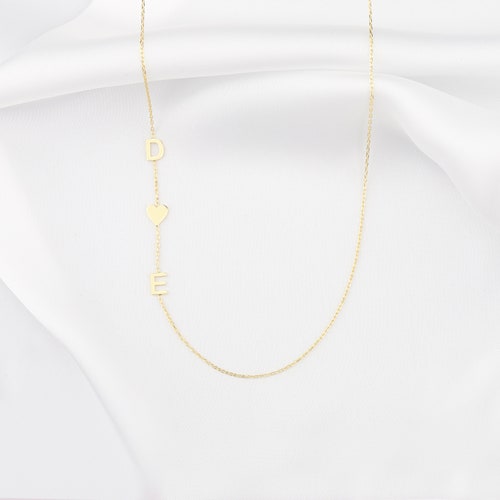 14k solid gold Initial Necklace, Initial Necklace , Personalized Necklace , Dainty Letter Necklace , Personalized Gift , shops Name necklace
