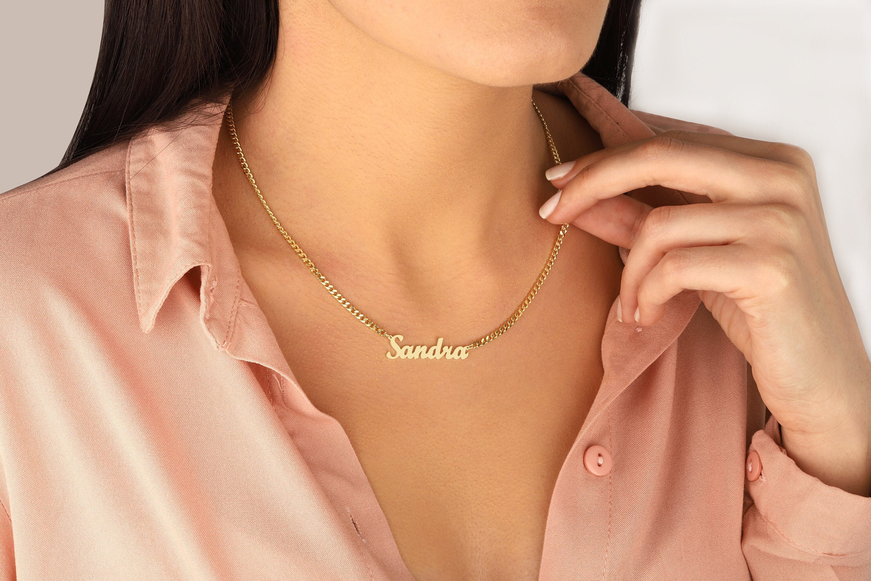 Gold Name Necklace Name Necklace 