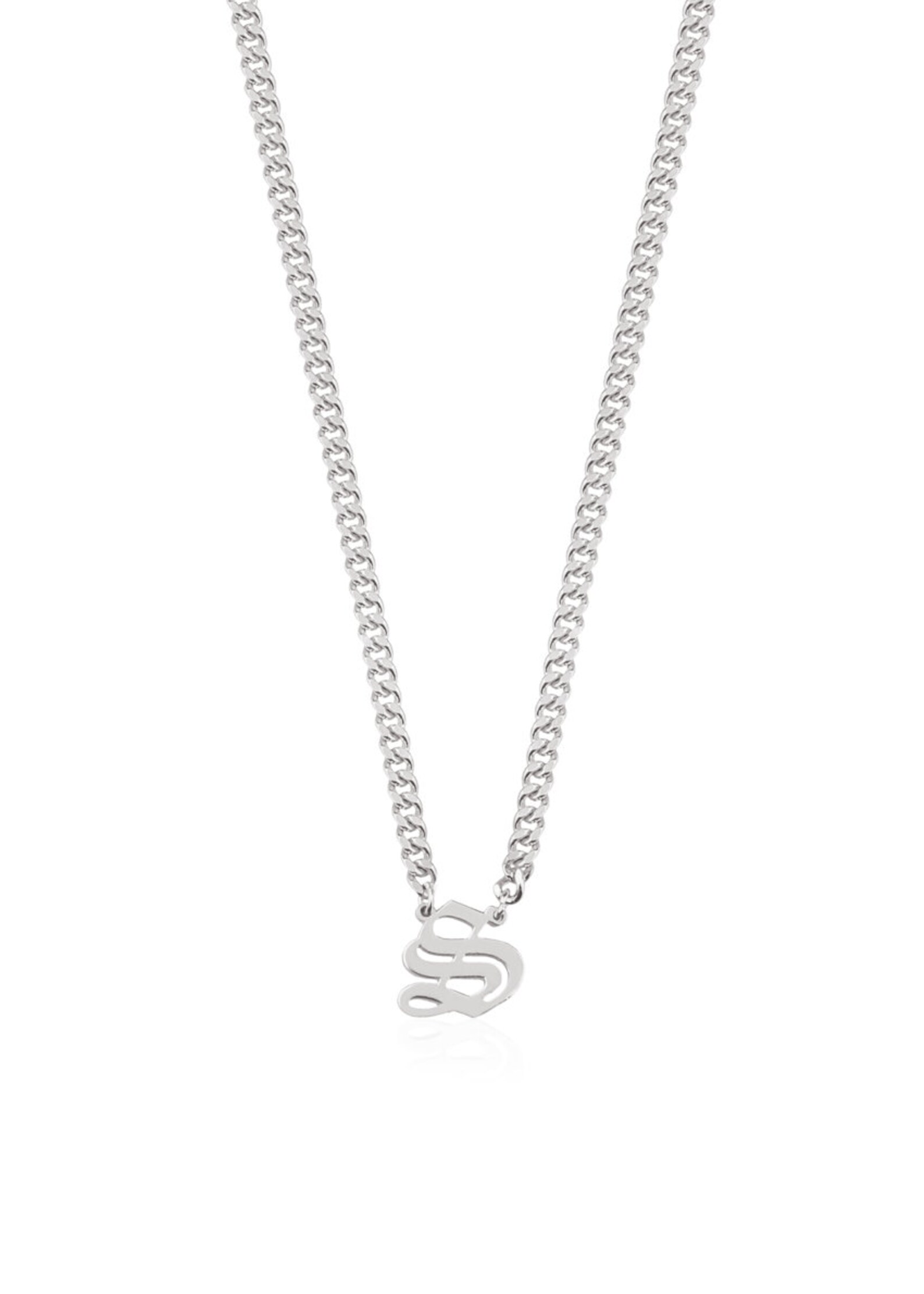 Initial Necklace Gold Letter Necklace Gothic Initial Etsy