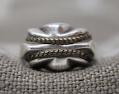 Vintage Sterling Silver quot Rope quot Ring Size 7