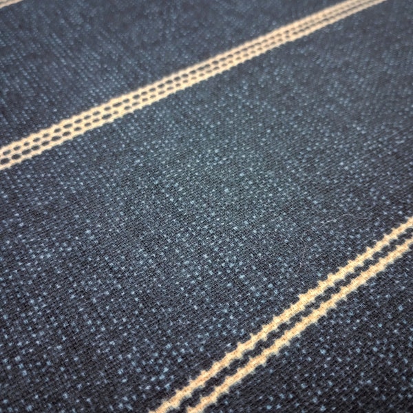 Fritz Bermuda Stripe - "Denim Blue" and Beige Stripe!  Fabric By The Yard - Furniture upholstery, Window Treatments, Crafts!