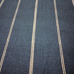 Fritz Bermuda Stripe Denim Blue and Beige Stripe Fabric By The Yard Furniture upholstery, Window Treatments, Crafts image 5