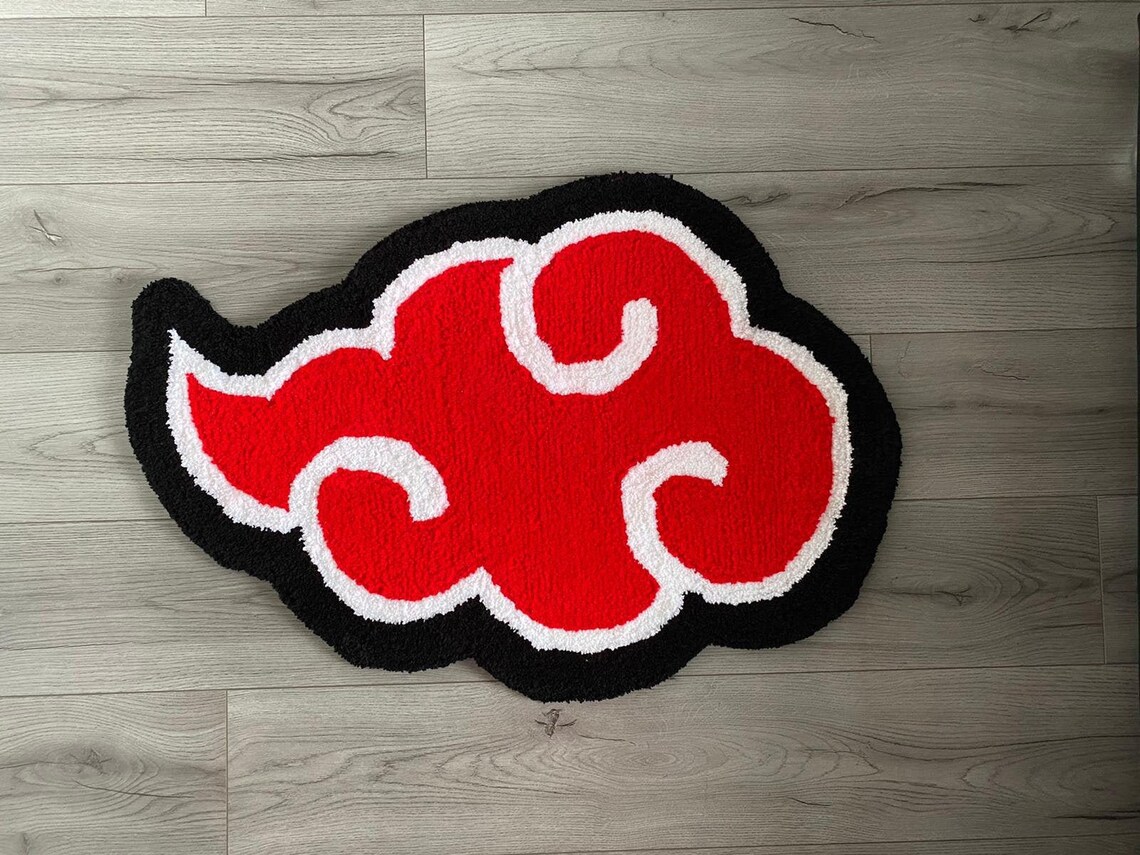 Anime Naruto Akatsuki Cloud Custom Handmade Tuffted Rug Carpet Etsy