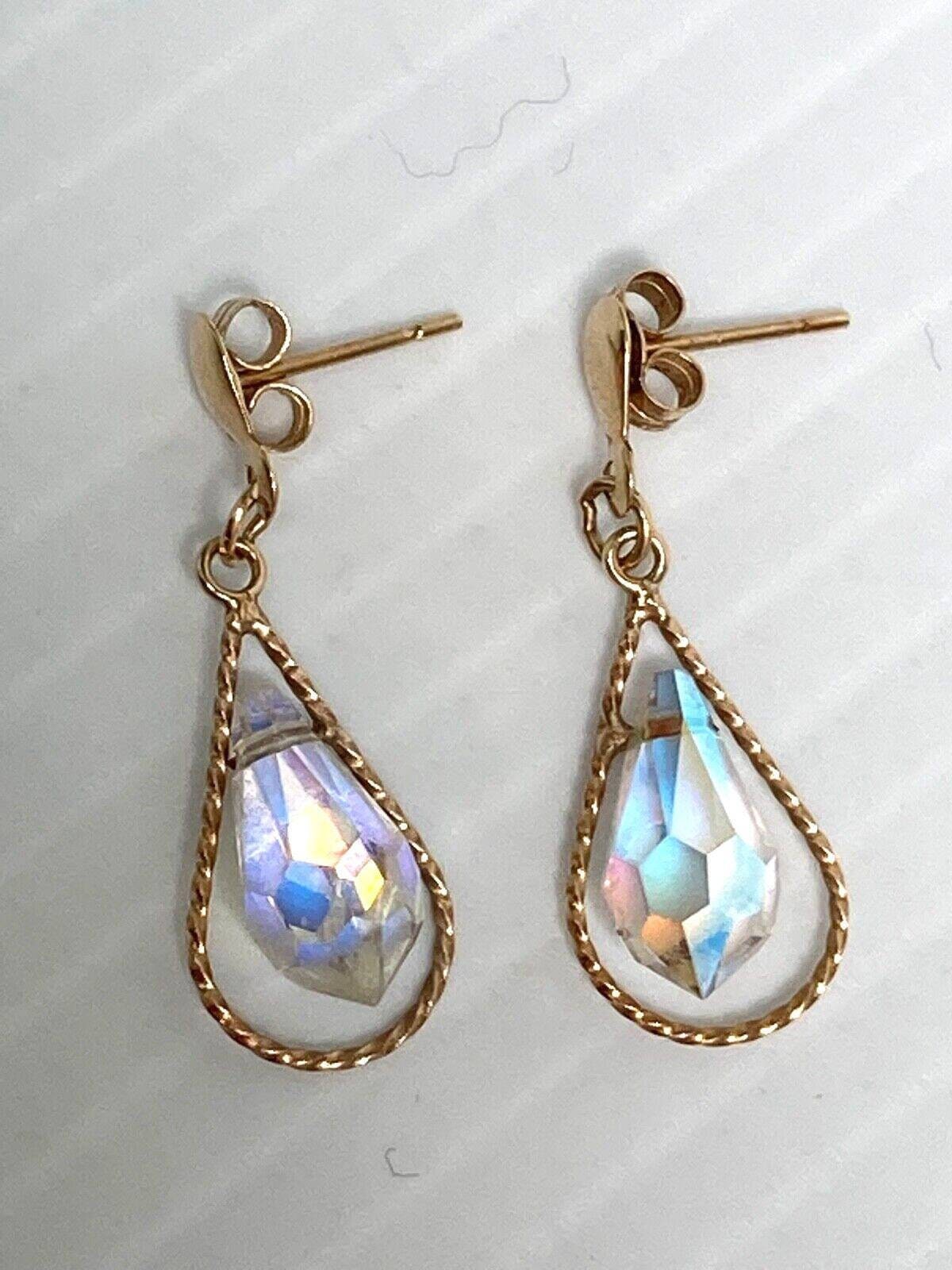 4EEN16BGCRY  Tear Drop Crystal Dangle Earrings main image 0