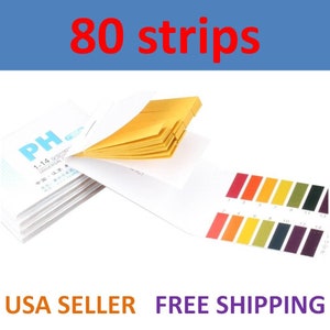 Paper pH Test Strips, Universal Test Paper(pH 1~14), 80 strips, Litmus Indicator Urine Saliva Tester Water