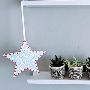 White Iridescent Star DIY Mosaic Kit Sparkle Your Walls with Creativity image 1