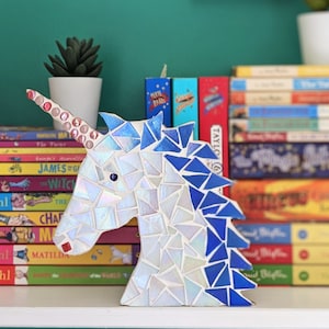 Unicorn Mosaic Kit, Make your own, magical unicorn, kids crafts, home decor, bedroom designs, mythical art