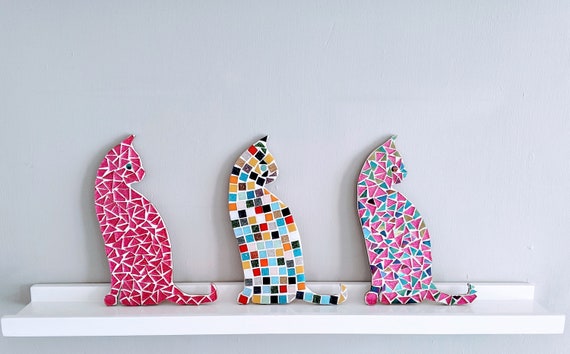 Kit mosaico gatto Kit artigianale fai da te per adulti e bambini Piastrelle  pretagliate multicolori Gattino Scatola artigianale Decorazione per la casa  Idee regalo -  Italia