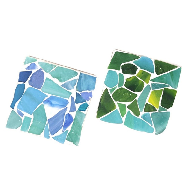 Sea Glass Coaster Mosaic Kit Create Coastal Elegance at Home image 2