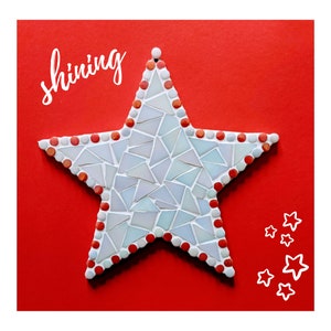 White Iridescent Star DIY Mosaic Kit Sparkle Your Walls with Creativity image 9