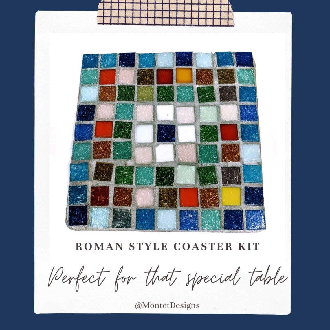 Coaster Mosaic Kit Roman Style Set of 4 DIY Craft Kit Etsy