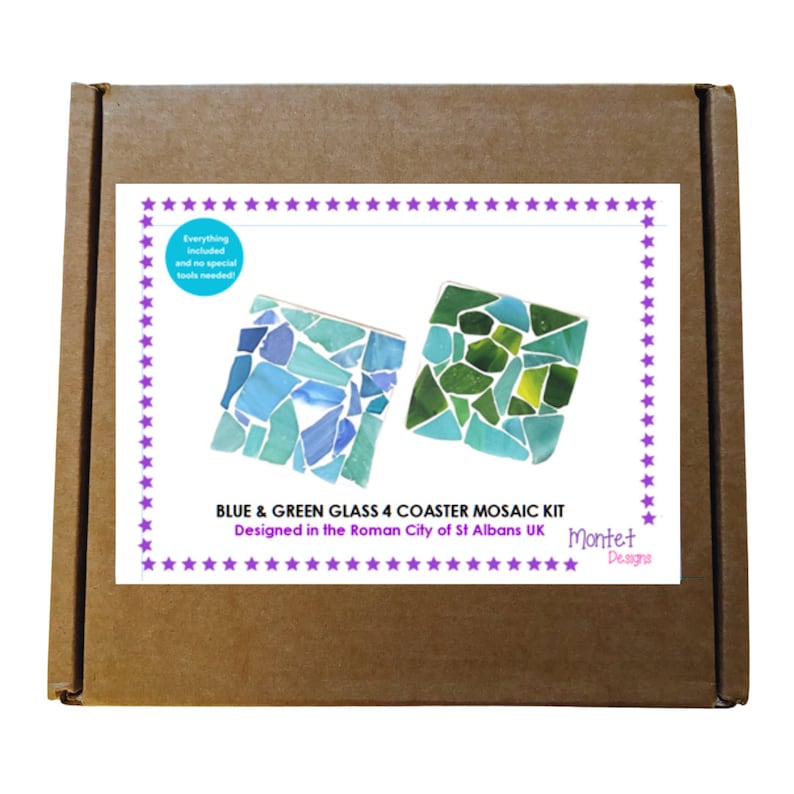 Sea Glass Coaster Mosaic Kit Create Coastal Elegance at Home image 3