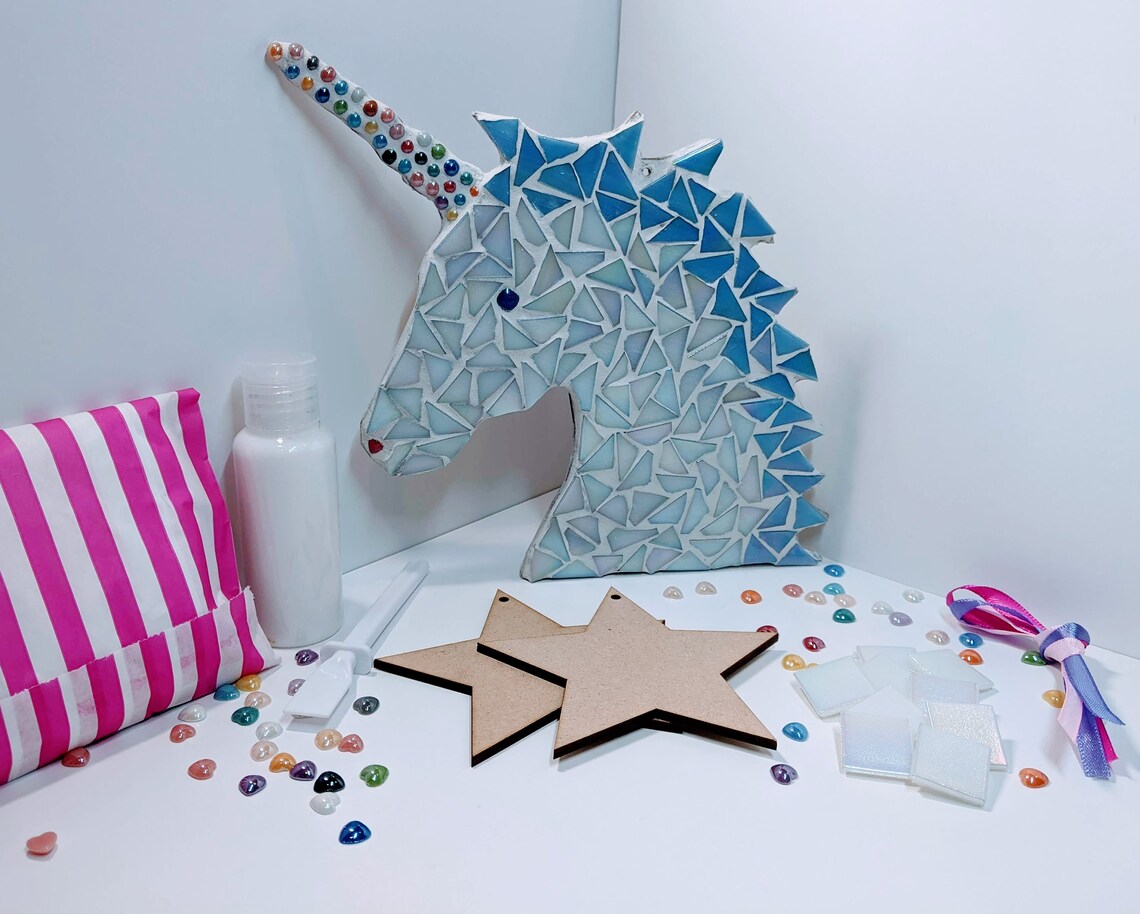 Unicorn Mosaic Kit Craft Kit for Children DIY Mosaic Kit Etsy