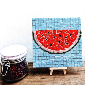 Watermelon Kitchen Trivet DIY Mosaic Kit, Fruit Craft Box, Kitchen Art, Place Mat, Home Decor, Tableware, Fruit Art