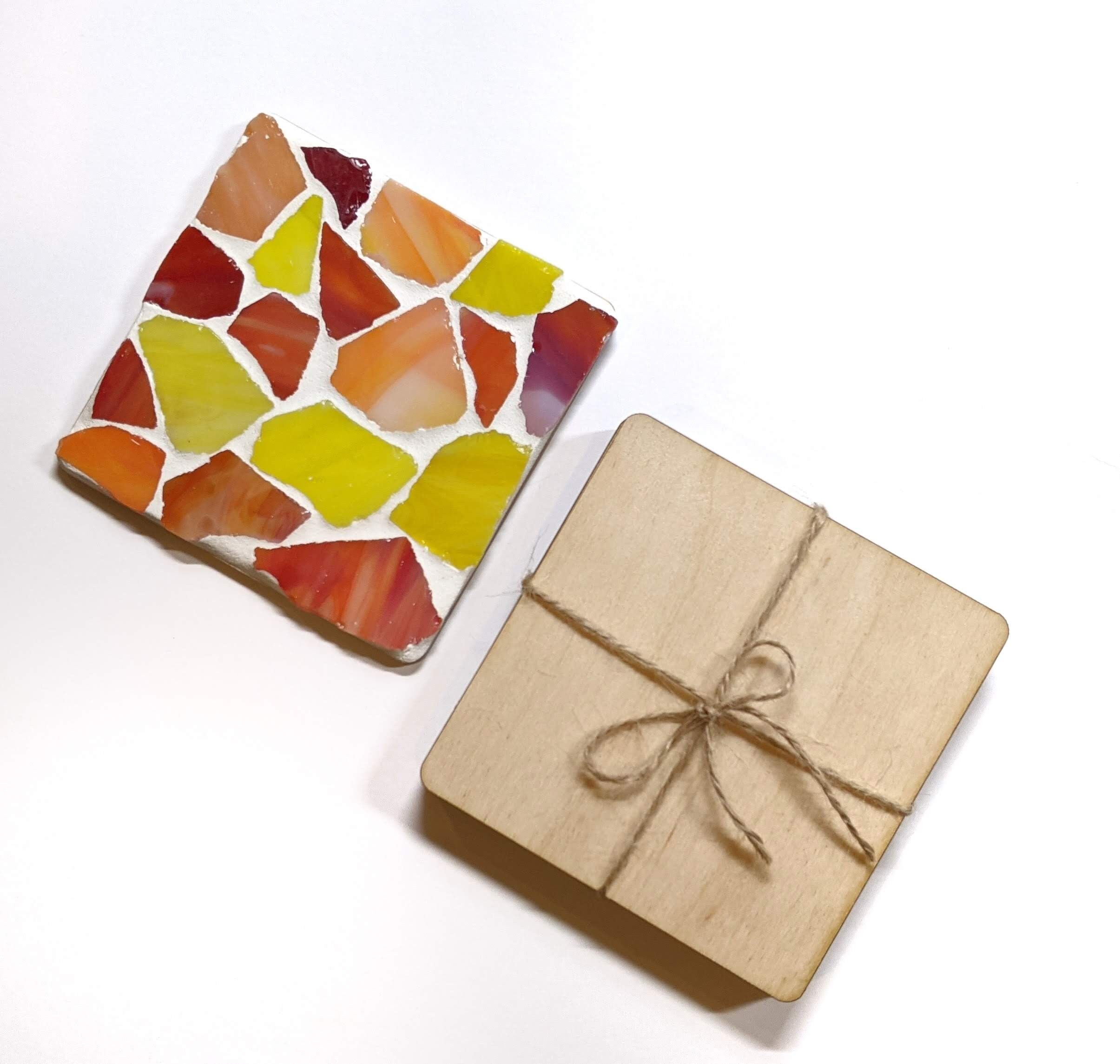 Sea Glass Coaster Set Mosaic Kit DIY Craft Kit for Adults Etsy