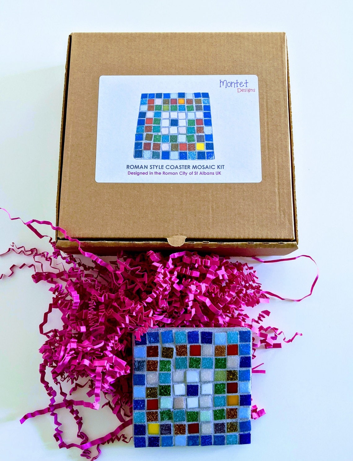 Coaster Mosaic Kit DIY Craft Kit Roman Style Glass Tile Etsy UK