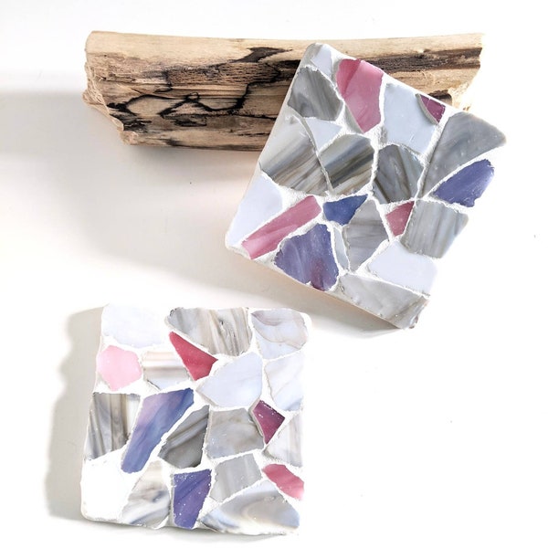 Sea Glass Coaster Mosaic Kit - Create Coastal Elegance at Home!