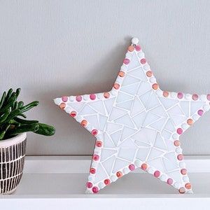 White Iridescent Star DIY Mosaic Kit Sparkle Your Walls with Creativity image 8