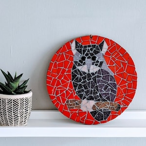 Purple and Red Round Owl Mosaic Kit - Craft Your Whimsical Bird Design!