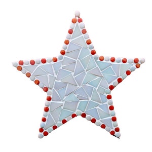 White Iridescent Star DIY Mosaic Kit Sparkle Your Walls with Creativity image 2