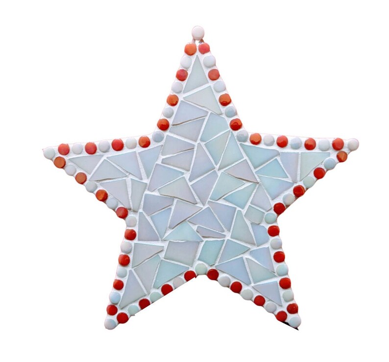 White Iridescent Star DIY Mosaic Kit Sparkle Your Walls with Creativity image 2