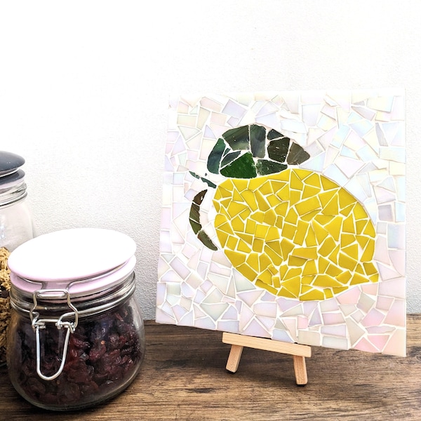 Title: Lemon Mosaic Kitchen Trivet Kit - DIY Craft Box for Citrus Lovers