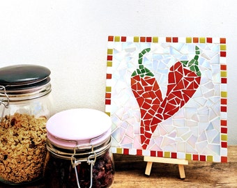 Chilli Pepper Kitchen Mosaic Kit - DIY Craft Box - Kitchen Décor - Table Art - Place Mat - Table Design - Fruit and Veg