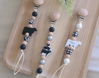 Chupete de granja / Chupete de vaca / Chupete de granja / Regalos para bebé / Regalos para mamá / Regalos para baby shower / Estampado de vaca